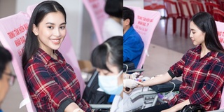 Biểu cảm đáng yêu của Hoa hậu Tiểu Vy khi tham gia hiến máu