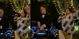 Hoàng Touliver làm DJ cho Tóc Tiên "quậy" tưng bừng trong lễ cưới