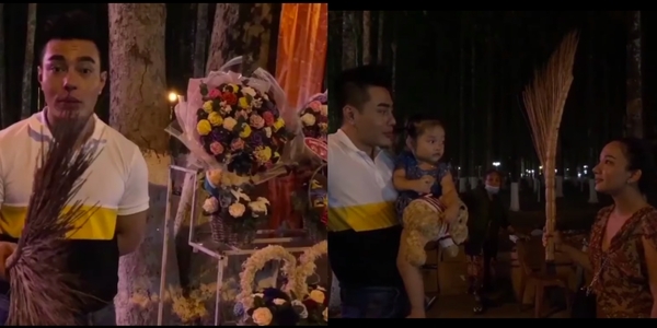 Lê Dương Bảo Lâm đi bán hoa phụ vợ nhân kỉ niệm 10 năm yêu nhau