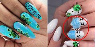 Hội chị em làm nail "đu trend" mùa Covid-19, gắn virus lên móng tay