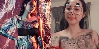 Cô gái Vĩnh Phúc xăm hình cả nhà lên ngực: Khá đau nhưng chồng ủng hộ