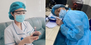 Nữ điều dưỡng đón sinh nhật bên chiếc bánh kem mini trong bệnh viện