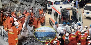 Giải cứu người bị mắc kẹt dưới đống đổ nát tại khách sạn Trung Quốc