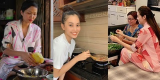 Hoa hậu Tiểu Vy, H'Hen Niê, Khánh Vân vào bếp mùa dịch