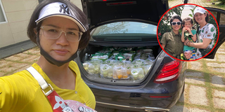 Ông xã Việt kiều ủng hộ Trang Trần nấu cơm cho bà con nghèo chống dịch