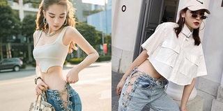 Ngọc Trinh diện mốt quần xẻ hông chưa tới 200 ngàn ra phố kheo eo