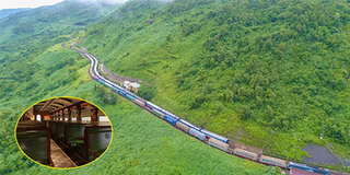 Dân mạng "phát sốt" với xe lửa hơi nước chạy qua đèo Hải Vân
