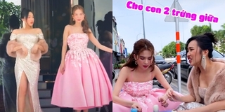 Ngọc Trinh - Diệu Nhi ăn diện lộng lẫy đi ăn hột vịt lộn lề đường