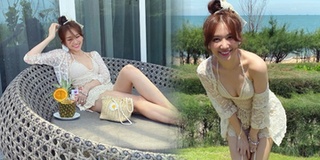 Nữ ca sĩ Hari Won khoe sắc vóc nóng bỏng ở tuổi 35 khi diện bikini