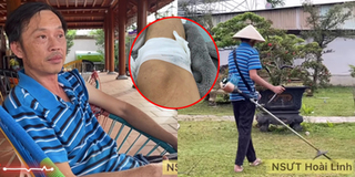Dù bị thương, Hoài Linh vẫn tự đi cắt cỏ, dọn dẹp nhà thờ Tổ 100 tỉ