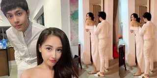 Noo Phước Thịnh ân cần chỉnh áo cho Mai Phương Thuý