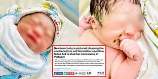 Em bé nắm vòng tránh thai của mẹ khi chào đời phủ sóng trên báo ngoại