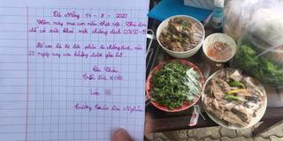 Bức thư tay và bữa ăn của cậu bé lớp 3 gửi tổ chống dịch tại Đà Nẵng