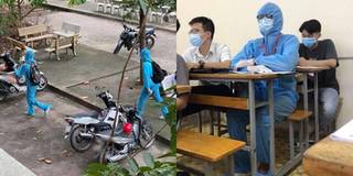 Lo sợ Covid-19, nam sinh mặc đồ bảo hộ kín mít tới trường
