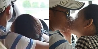 Phẫn nộ hình ảnh tài xế vừa lái xe vừa tranh thủ ôm ấp nhân tình