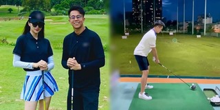 Bạn trai Hương Giang được khen ngợi đậm chất nam thần sân golf