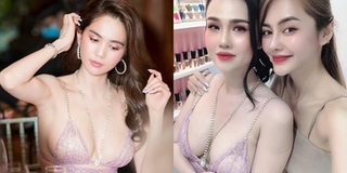 Diện cùng bộ cánh với em, chị gái Ngọc Trinh còn gợi cảm hơn