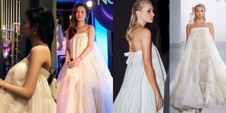 Bà bầu Đông Nhi không hề kém cạnh khi "đụng hàng" Elsa Hosk