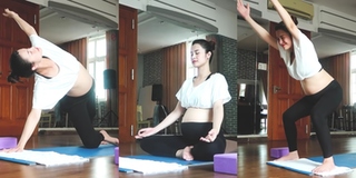 Bụng bầu ngày càng lớn, Đông Nhi vẫn miệt mài tập yoga mỗi ngày