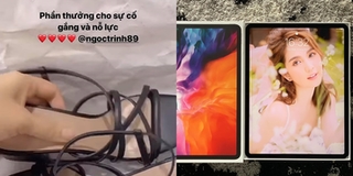 Ngọc Trinh tặng giày hiệu cho người làm