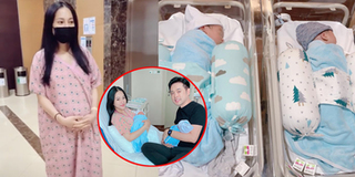 Vợ Dương Khắc Linh khoe cặp quý tử sinh đôi, cố tập đi sau ca sinh mổ