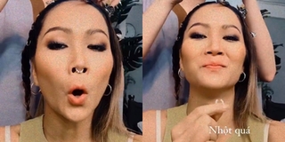 Biểu cảm "khó đỡ" của H'Hen Niê trong lần đầu thử đeo khuyên mũi