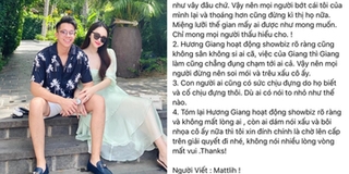 Sự thật ngã ngửa về tâm thư Matt Liu bảo vệ Hương Giang giữa scandal