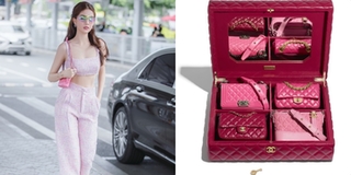Ngọc Trinh "đập hộp" set túi hiệu 700 triệu đồng xài trước con gái