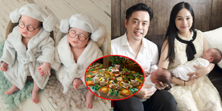 Dương Khắc Linh - Sara Lưu làm lễ đầy tháng cho 2 quý tử sinh đôi