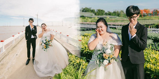 Cặp đôi "đũa lệch" đi hết 13 tỉnh miền Tây chụp ảnh cưới gây sốt CĐM