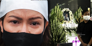 Quặn thắt giọt nước mắt của Việt Hương tại đám tang nghệ sĩ Chí Tài