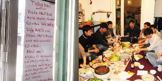 Ấm lòng trước bữa tất niên cô chú chủ nhà đãi sinh viên thuê trọ
