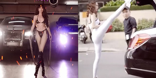 Ngọc Trinh khoe combo chân dài, vòng ba qua trend đóng cốp xe