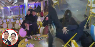 Bùi Tiến Dũng "ngã sấp mặt" khi bế khách nữ lên chung vui tại đám cưới