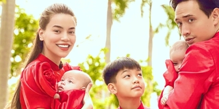 Gia đình nhỏ của Hồ Ngọc Hà mặc áo dài đỏ gửi lời chúc Tết đến fan