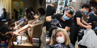 Hà Nội: Tiệm nail, salon tóc chật kín, khách chờ vài giờ mới tới lượt