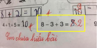 Học sinh giải “8-3+3=8”, cô giáo lại cho đáp án bằng 2