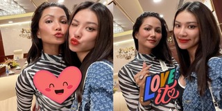 Kim Duyên gặp H'Hen Niê truyền may mắn, nhan sắc 2 nàng hậu gây chú ý