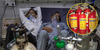 Ấn Độ: Hai người đàn ông biến bình chữa cháy thành bình oxy để bán