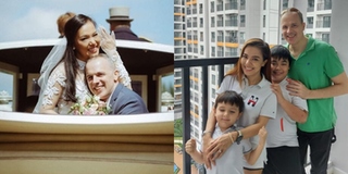 Diễn viên "Mùi ngò gai" mừng 3 năm "lên xe ngựa về dinh" với chồng Tây