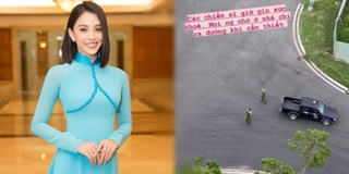 Tiểu Vy có hành động đẹp đối với các chiến sĩ công an khi đi tuần tra