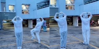 Clip nhân viên y tế nhảy múa động viên các em nhỏ nơi phong tỏa