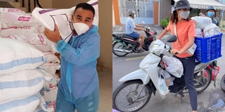 Sao Việt lao động mùa dịch: Quyền Linh vác gạo, H'Hen Niê đi giao hàng