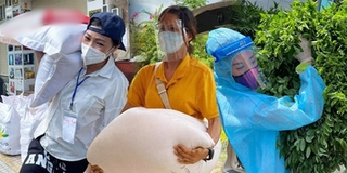 Mỹ nhân Việt không ngại nặng nhọc, bốc vác khi làm tình nguyện viên