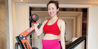 Vợ bầu Chi Bảo khoe khoảnh khắc chăm nâng tạ tại nhà mùa dịch