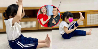 Con gái Trường Giang chăm học, chăm tập thể thao khi ba vắng nhà