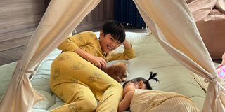 Chẳng cần đi xa, Subeo và em gái tổ chức cắm trại ngay tại nhà