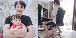 Con gái Ông Cao Thắng hào hứng chơi trò trốn tìm với bố