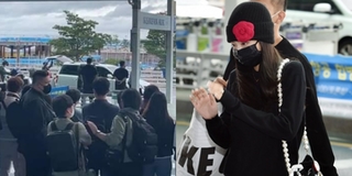 Jennie bị fan và phóng viên vây kín ở sân bay