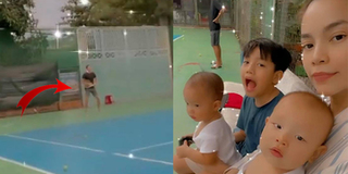 Hồ Ngọc Hà - Kim Lý lần đầu dẫn 3 con đi chơi tennis